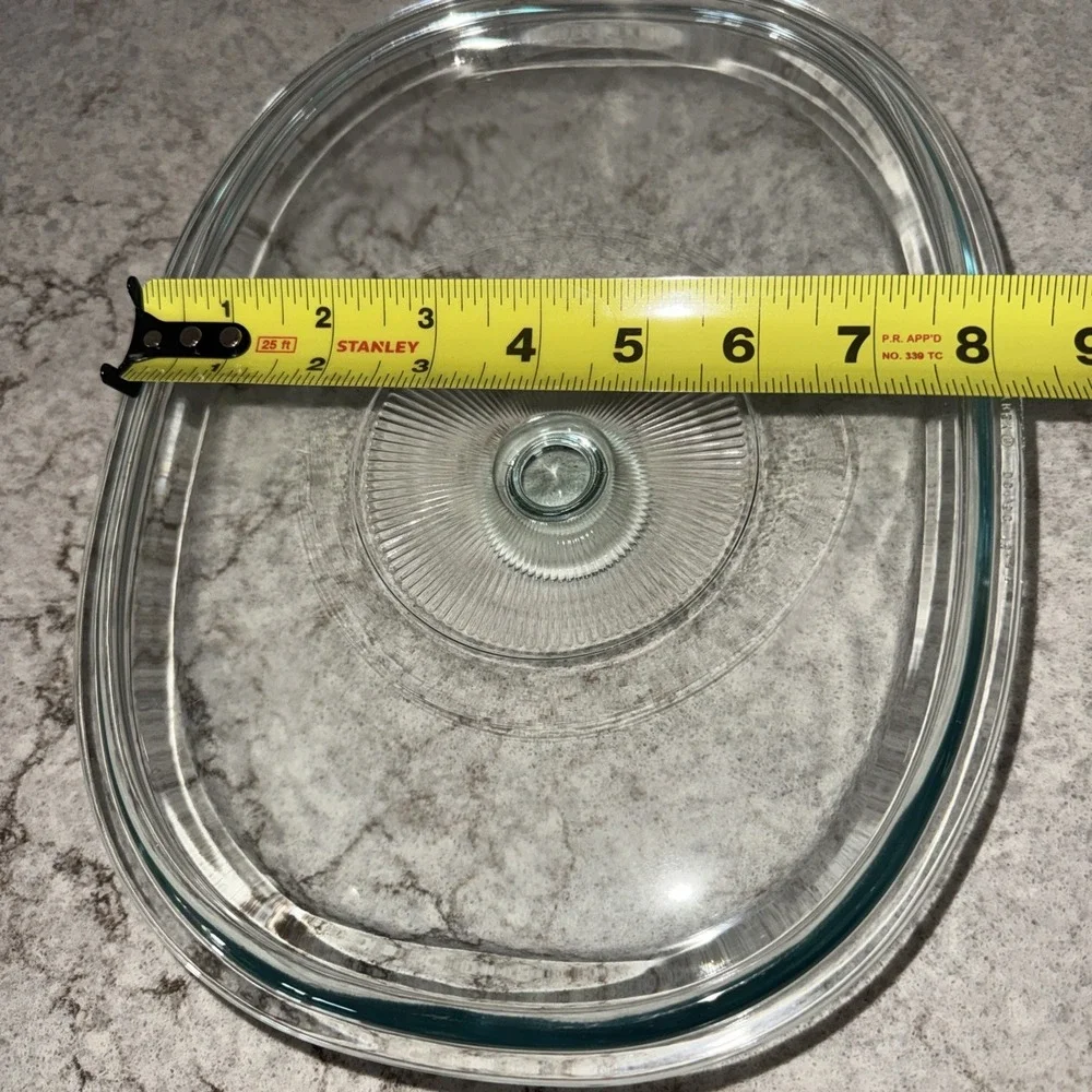PYREX DC1.5C Corning Ware Clear Glass Oval Lid Only For French Casserole Replace